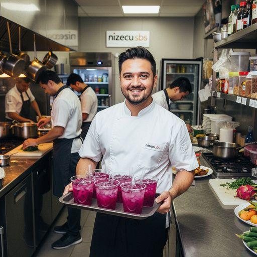 Friss gyümölcsök és sárkánygyümölcs tea, nyári piknik hangulatban.